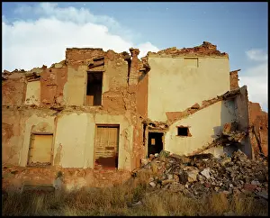 Desolate: Damaged houses, Belchite, Spain