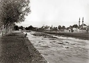 Damascus: Damascus and the Barada river, Syria circa 1880s