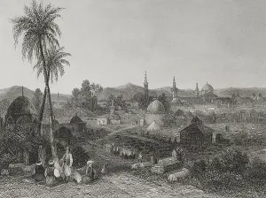 Mosques: Damascus. Engraving by Ransonnette