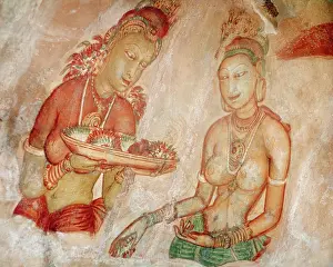 Damsels: Two of the Damsels of Sigiriya Painted on the