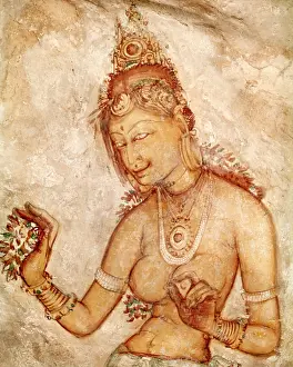 Damsels: One of the Damsels of Sigiriya Painted on the