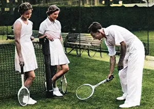 Volley: Dan Maskell coaching Kay Stammers & Mary Hardwick
