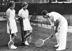 Volley: Dan Maskell coaching Kay Stammers & Mary Hardwick