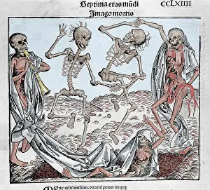 Personified: The Dance of Death (1493) by Michael Wolgemut, from the Libe