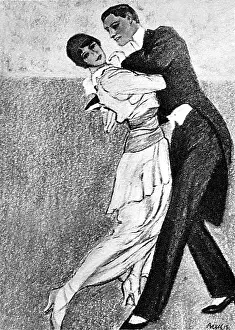 Cakewalk: dance, tango, dancing couple, drawing by Reetl