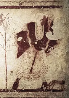 Archeologico: Dancer. Detail of a banquet scene. Etruscan art