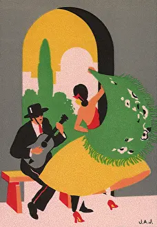 Comb: Dancer and Guitar