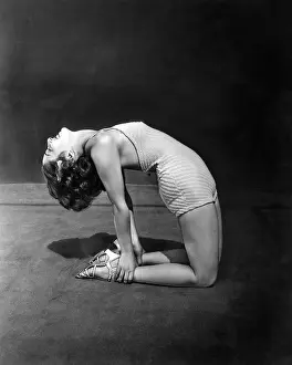 Limber: Dancer limbering up with a back bend