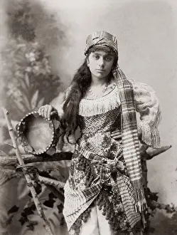 Tambourine: Dancer with tambourine, Egypt, c.1890