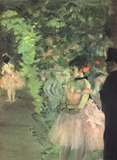 Backstage: Dancers Backstage, by Degas