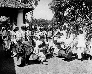 Dancers and drummers, Ceylon (Sri Lanka)