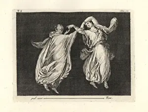 Triclinium: Dancers from a mural in Pompeii