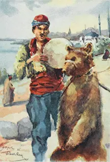 Tamborine: A dancing bear and musician