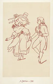 Exaggerated: Dancing a cotillion 1788