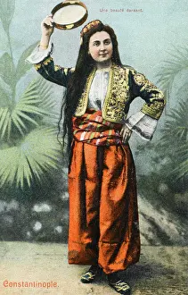 Tamborine: A dancing girl - Constantinople, Turkey