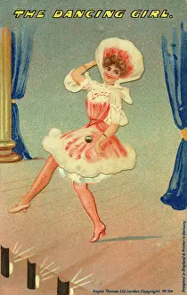 Pivot: The Dancing Girl - postcard with a central pivot
