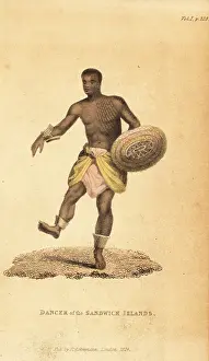 Kotzebue: Dancing native man of Hawaii (Sandwich Islands)
