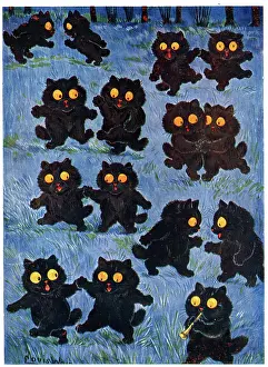 Dancing Night Cats by Louis Wain