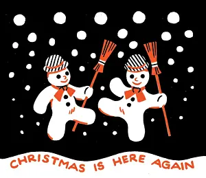 Snowmen: Dancing Snowmen ? holding brooms