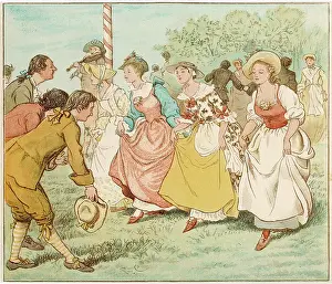 Maypole: Dancing on village green