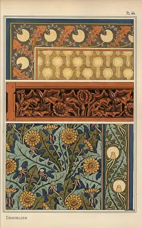 Grasset: Dandelion in art nouveau patterns