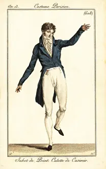 Cotillion: Dandy dancing at a ball, Paris, 1804