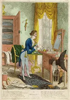 Dandies: A dandy at his dressing table, 1818