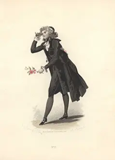 Lorgnette: Dandy with lorgnette, era of Marie Antoinette