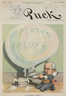 Financiers: A DANGEROUS BUBBLE 1902 cartoon depicting ?
