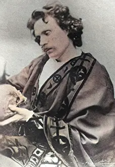 Clairvoyant: Daniel Dunglas Home, medium, with skull