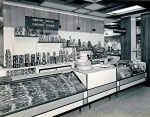 Canned: Danish Bacon and Canned Meats display