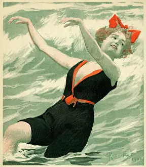 Edwardian Style: Danish Swimmer 1903