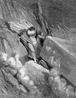 Dore: Dante and Virgil at the edge of the abyss from