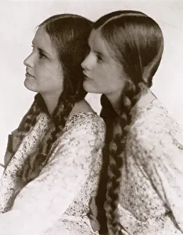 Plaits: Daphne Strutt and Vida Cuthbert by Madame Yevonde