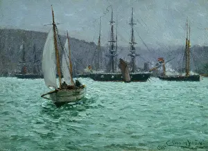 Hemy: Dartmouth in the Rain ' ships in harbour