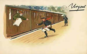 Urgency: Dashing to give train passenger his change