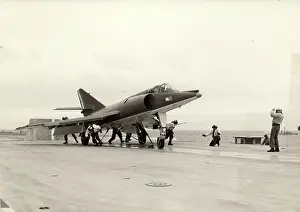 Clemenceau: Dassault Etendard IVM during tests aboard Clemenceau 1960