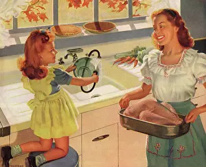 Hufford: Daughter does Dishes while Mom Cooks Turkey