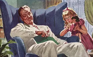 Repose: Daughter stays Quiet as Father Naps