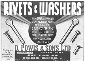 Washers: David Powis & Sons AGS, Rivets & Washers