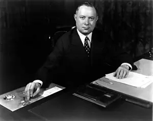 Sarnoff: DAVID SARNOFF, founder of RCA, in his office, ?