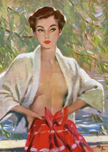 Brunettes: David Wright pin-up from Men Only, September 1952