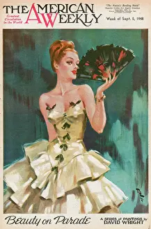 David Wright woman with black and red fan