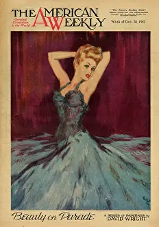 David Wright (terry Parker): David Wright woman in blue evening dress