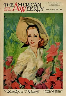 David Wright (terry Parker): David Wright woman in a garden with flowers