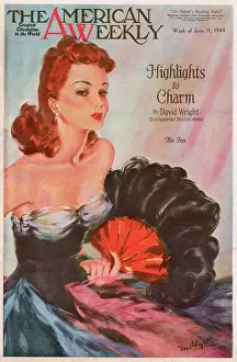 David Wright (terry Parker): David Wright woman with red and black feather fan