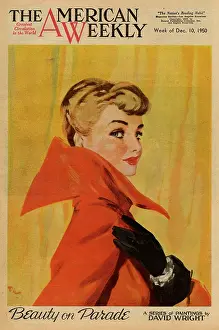 David Wright (terry Parker): David Wright woman in red coat and black gloves