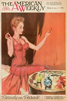 David Wright (terry Parker): David Wright woman in red evening dress