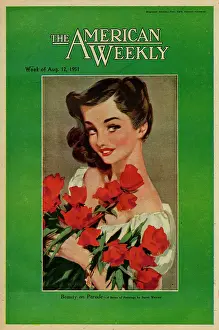 David Wright (terry Parker): David Wright woman with red flowers