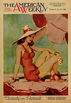 David Wright (terry Parker): David Wright woman in red swimsuit